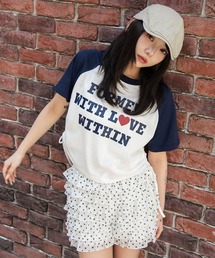 WEGO/【26年春新作】グラフィックサイドリボンドロストショートT