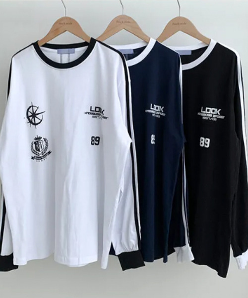 VIVID LADY(ビビッドレディー)の「配色ライン ロングTシャツ 長袖(Tシャツ/カットソー・レディース・ネイビー/ブラック/ホワイト・FREE)」の12枚目の写真