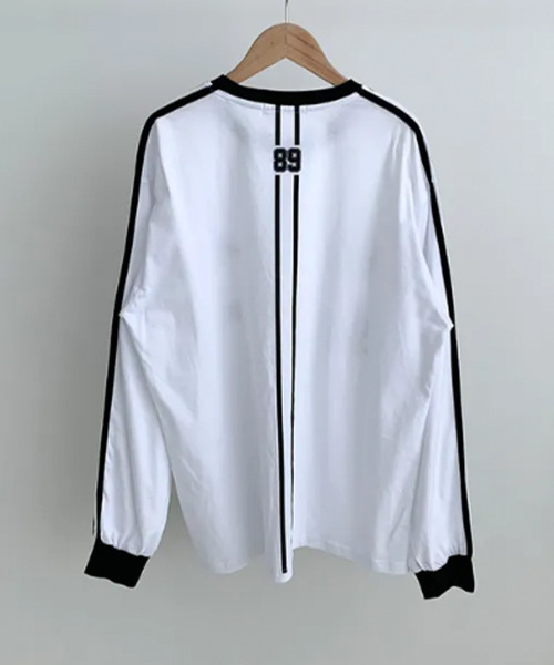 VIVID LADY(ビビッドレディー)の「配色ライン ロングTシャツ 長袖(Tシャツ/カットソー・レディース・ネイビー/ブラック/ホワイト・FREE)」の14枚目の写真