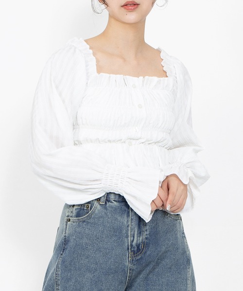 PUNYUS（プニュズ）の「2wayギンガムチェックブラウス（シャツ/ブラウス・レディース・ブラック/レッド/ホワイト・4/3/2/1）」の22枚目の写真