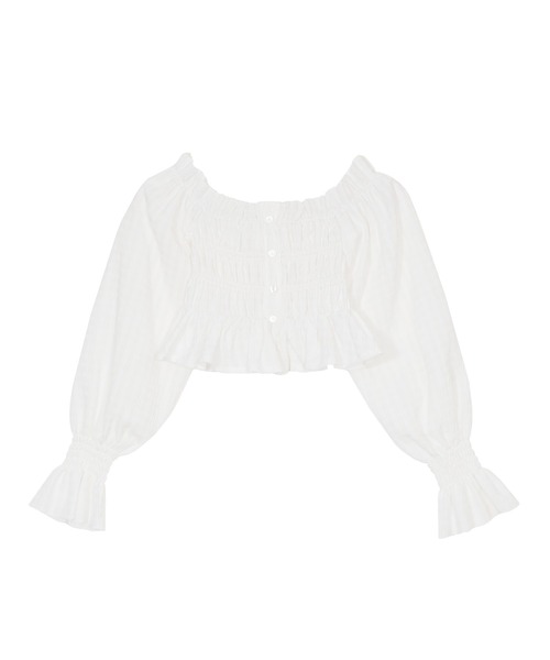 PUNYUS（プニュズ）の「2wayギンガムチェックブラウス（シャツ/ブラウス・レディース・ブラック/レッド/ホワイト・4/3/2/1）」の4枚目の写真