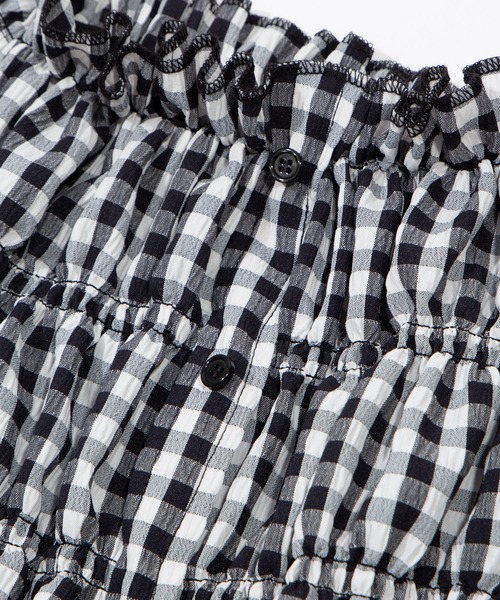 PUNYUS（プニュズ）の「2wayギンガムチェックブラウス（シャツ/ブラウス・レディース・ブラック/レッド/ホワイト・4/3/2/1）」の5枚目の写真