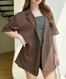 Ada.（エイダ）の「シングルボタン 半袖 テーラード サマー ジャケット（テーラードジャケット）」