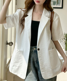 Ada.（エイダ）の「シングルボタン 半袖 テーラード サマー ジャケット（テーラードジャケット）」