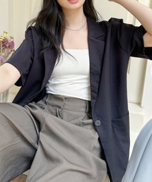 Ada.（エイダ）の「シングルボタン 半袖 テーラード サマー ジャケット（テーラードジャケット）」