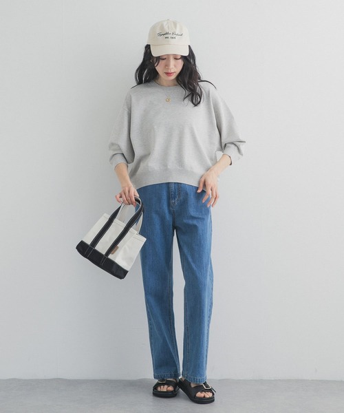 URBAN RESEARCH DOORS（アーバンリサーチドアーズ）の「ウォッシャブルブライトプルオーバー｜春服/春ニット/洗濯可/オフィスカジュアル/通勤（Tシャツ/カットソー・レディース・オートミール/ライトグレー/ピンク・FREE）」の15枚目の写真