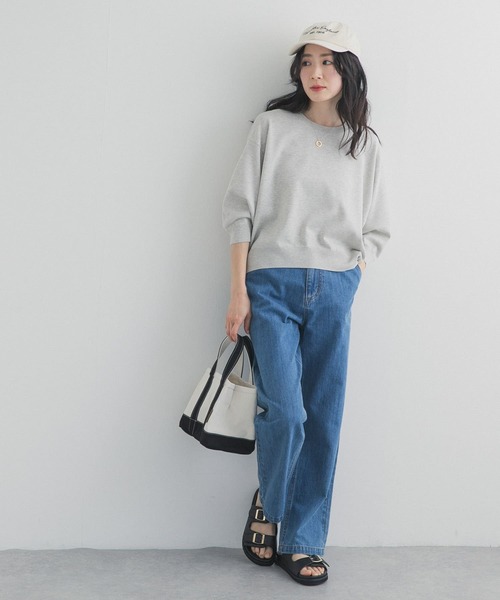 URBAN RESEARCH DOORS（アーバンリサーチドアーズ）の「ウォッシャブルブライトプルオーバー｜春服/春ニット/洗濯可/オフィスカジュアル/通勤（Tシャツ/カットソー・レディース・オートミール/ライトグレー/ピンク・FREE）」の16枚目の写真