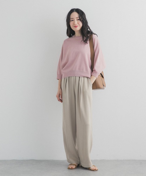 URBAN RESEARCH DOORS（アーバンリサーチドアーズ）の「ウォッシャブルブライトプルオーバー｜春服/春ニット/洗濯可/オフィスカジュアル/通勤（Tシャツ/カットソー・レディース・オートミール/ライトグレー/ピンク・FREE）」の11枚目の写真