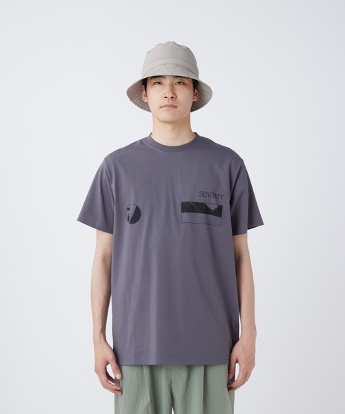 Snow Peak(スノーピーク)の「Snow Peak / CF Landscape T-Shirt ランドスケープTシャツ(Tシャツ/カットソー・メンズ・オフホワイト/チャコール/イエロー・S/M/L/XL)」の3枚目の写真