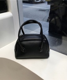 フェイクレザー ミニボウリングバッグ ハンドバッグ
