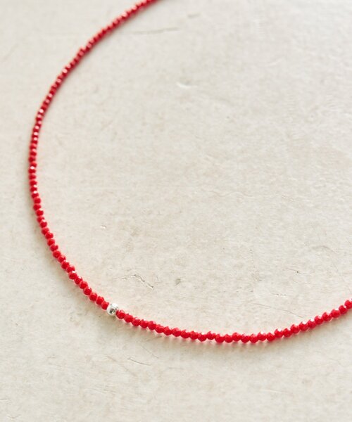 ear PAPILLONNER(イアパピヨネ)の「《スターリングシルバー使用》粒ストーンネックレス(ネックレス・レディース・レッド/ブラック/レッド系その他・FREE)」の9枚目の写真