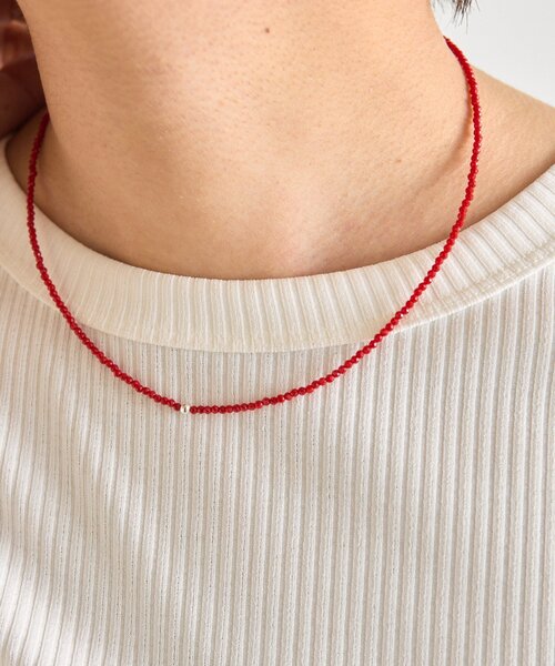 ear PAPILLONNER(イアパピヨネ)の「《スターリングシルバー使用》粒ストーンネックレス(ネックレス・レディース・レッド/ブラック/レッド系その他・FREE)」の11枚目の写真