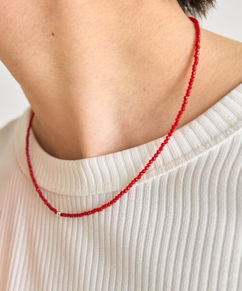 ear PAPILLONNER(イアパピヨネ)の「《スターリングシルバー使用》粒ストーンネックレス(ネックレス・レディース・レッド/ブラック/レッド系その他・FREE)」の12枚目の写真