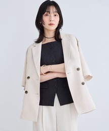 VIS | 美easyハーフスリーブダブルジャケット/イージーケア・接触冷感・セットアップ対応(テーラードジャケット)