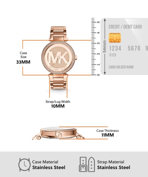 MICHAEL KORS(マイケルコース)の「マイケル・コース 腕時計 レディース アナログ ステンレス MK5865(アナログ腕時計・レディース・ピンクゴールド・FREE)」の4枚目の写真