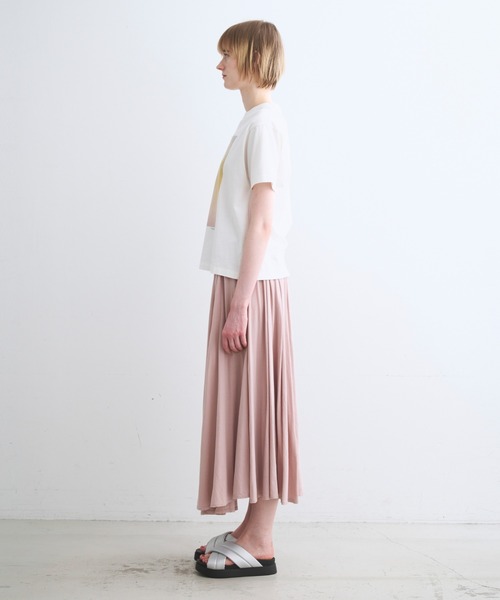 three dots（スリードッツ）の「ジャージーコレット ウィンドフレアスカート（スカート・レディース・ブラック/ピンク系その他/バーガンディー/ブルー系その他・MEDIUM/X-SMALL/SMALL）」の17枚目の写真