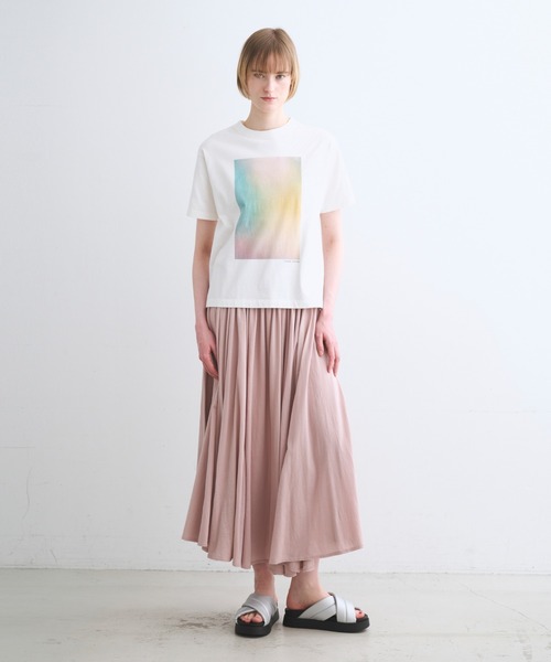 three dots（スリードッツ）の「ジャージーコレット ウィンドフレアスカート（スカート・レディース・ブラック/ピンク系その他/バーガンディー/ブルー系その他・MEDIUM/X-SMALL/SMALL）」の14枚目の写真
