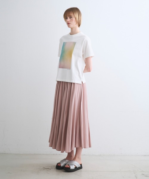 three dots（スリードッツ）の「ジャージーコレット ウィンドフレアスカート（スカート・レディース・ブラック/ピンク系その他/バーガンディー/ブルー系その他・MEDIUM/X-SMALL/SMALL）」の15枚目の写真