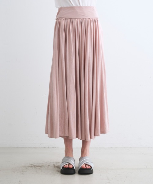 three dots（スリードッツ）の「ジャージーコレット ウィンドフレアスカート（スカート・レディース・ブラック/ピンク系その他/バーガンディー/ブルー系その他・MEDIUM/X-SMALL/SMALL）」の11枚目の写真