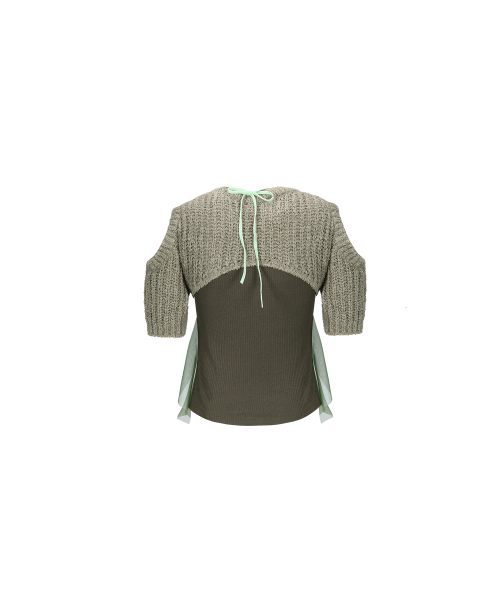 ADSB ANDERSSON BELL(アンダースンベル)の「カットアウトコンビネーションニットトップ atb1315w(BEIGE)(Tシャツ/カットソー・レディース・その他・SMALL/X-SMALL/MEDIUM)」の6枚目の写真