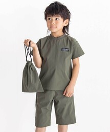 WASK（ワスク）の「コードストレッチ3点セット（Tシャツ＋パンツ＋巾着）（セットアップ）」