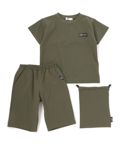 WASK(ワスク)の「コードストレッチ3点セット(Tシャツ+パンツ+巾着)(セットアップ・キッズ・グリーン・140cm/150cm/130cm/160cm)」の15枚目の写真