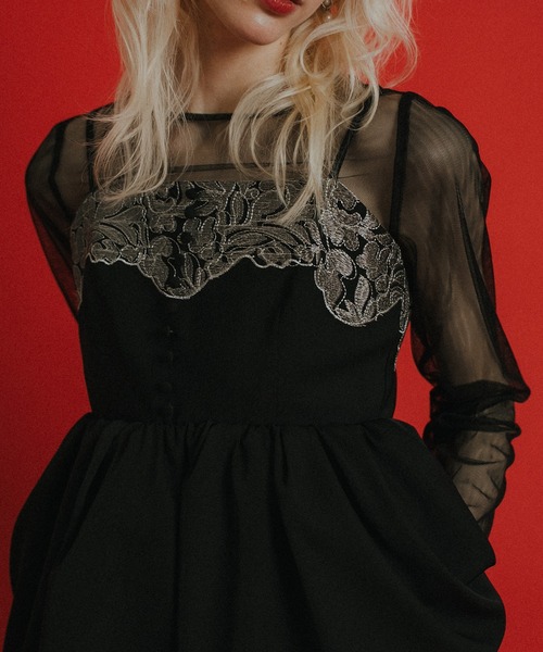 et.UNiVER(エトユニベール)の「Romantic lace 2piece(パンツドレス・レディース・ブラウン/ブラック/ブルー・SMALL/MEDIUM/LARGE)」の10枚目の写真