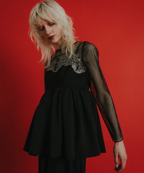 et.UNiVER(エトユニベール)の「Romantic lace 2piece(パンツドレス・レディース・ブラウン/ブラック/ブルー・SMALL/MEDIUM/LARGE)」の12枚目の写真
