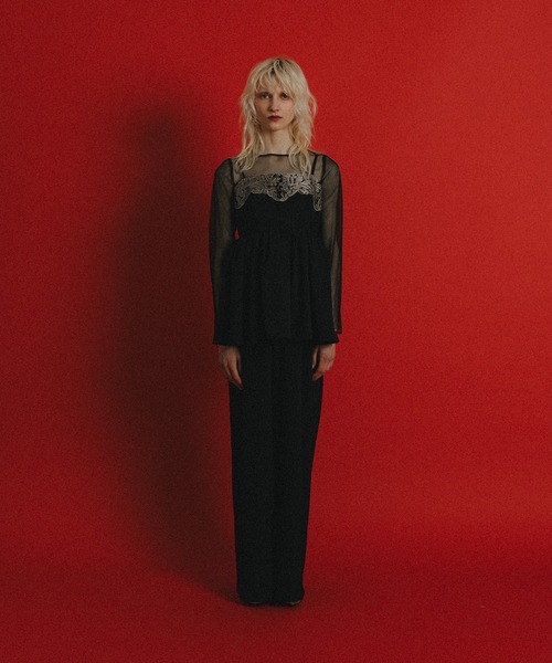 et.UNiVER(エトユニベール)の「Romantic lace 2piece(パンツドレス・レディース・ブラウン/ブラック/ブルー・SMALL/MEDIUM/LARGE)」の4枚目の写真