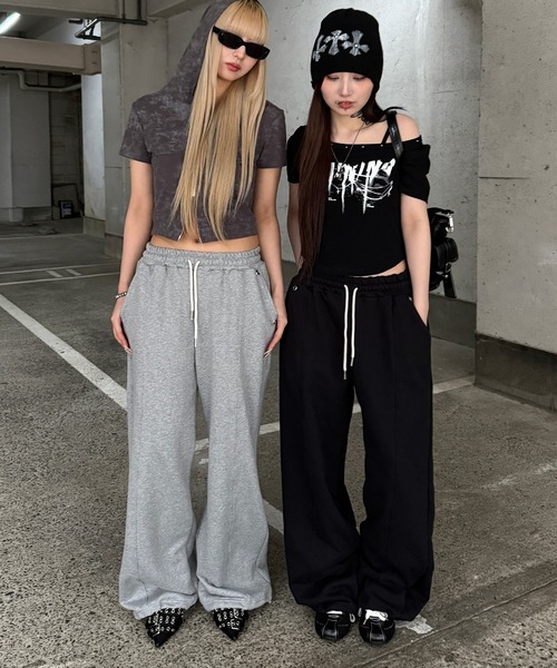Figments(フィグメンツ)の「アイレットスウェットパンツ(その他パンツ・レディース・杢グレー/ブラック・FREE)」の11枚目の写真