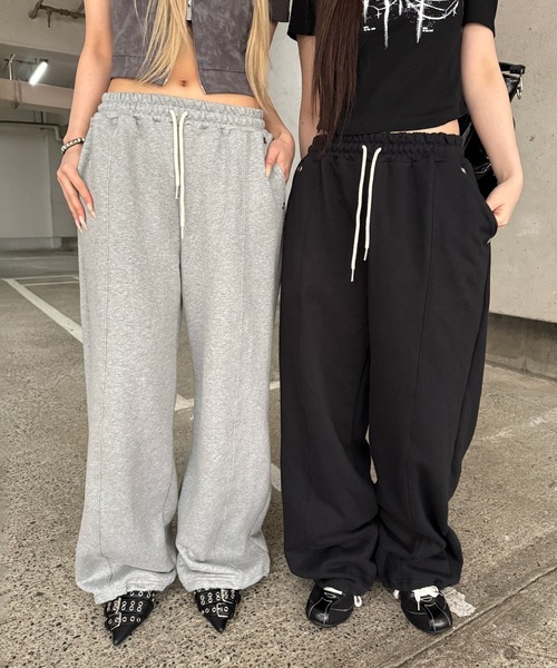 Figments(フィグメンツ)の「アイレットスウェットパンツ(その他パンツ・レディース・杢グレー/ブラック・FREE)」の12枚目の写真