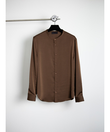 GOZER（ゴーザー）の「Espresso Band Collar Shirt_Brown（シャツ/ブラウス）」