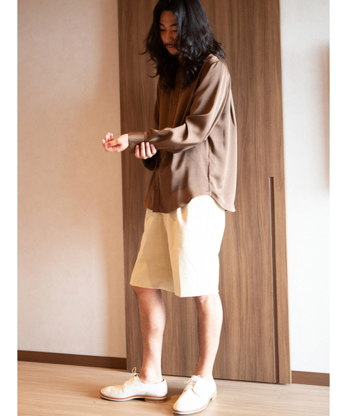 GOZER(ゴーザー)の「Espresso Band Collar Shirt_Brown(シャツ/ブラウス・メンズ・ダークブラウン・MEDIUM/LARGE)」の8枚目の写真