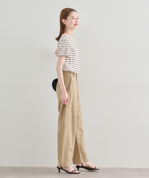 U by SPICK&SPAN(ユーバイスピックアンドスパン)の「ハリヌキリブマルチボーダーTシャツ(Tシャツ/カットソー・レディース・ブラウン/アイボリー・FREE)」の22枚目の写真