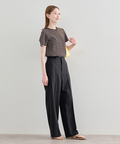 U by SPICK&SPAN(ユーバイスピックアンドスパン)の「ハリヌキリブマルチボーダーTシャツ(Tシャツ/カットソー・レディース・ブラウン/アイボリー・FREE)」の17枚目の写真