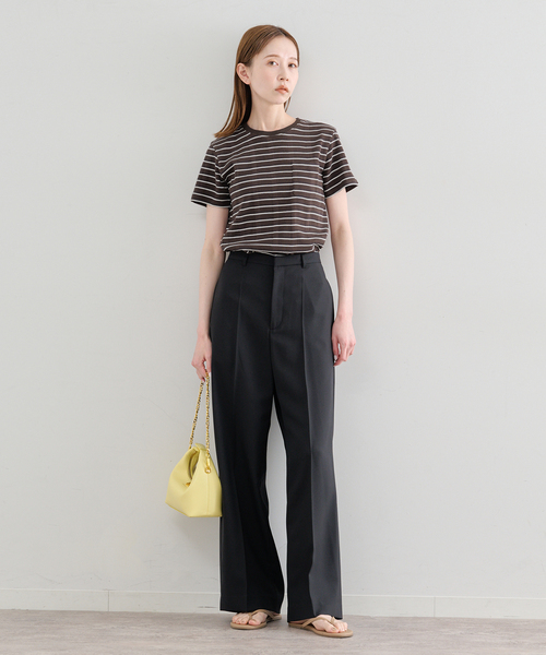 U by SPICK&SPAN(ユーバイスピックアンドスパン)の「ハリヌキリブマルチボーダーTシャツ(Tシャツ/カットソー・レディース・ブラウン/アイボリー・FREE)」の16枚目の写真