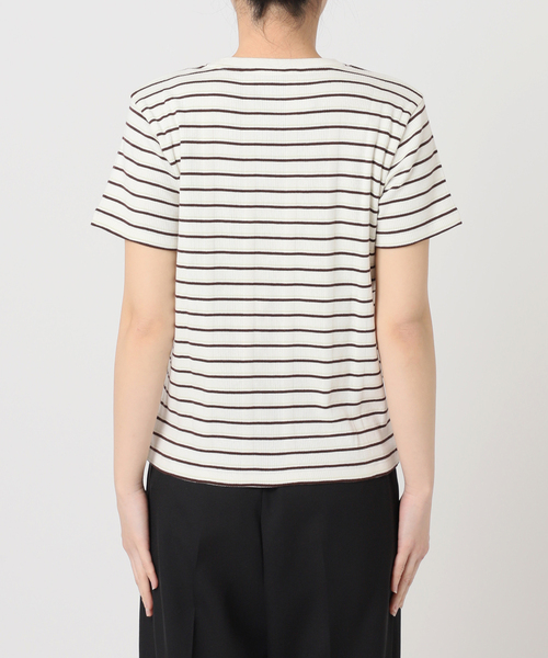 U by SPICK&SPAN(ユーバイスピックアンドスパン)の「ハリヌキリブマルチボーダーTシャツ(Tシャツ/カットソー・レディース・ブラウン/アイボリー・FREE)」の10枚目の写真