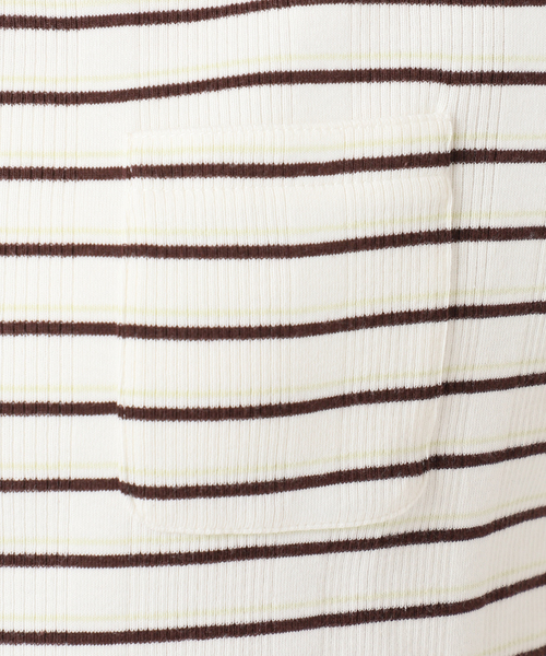 U by SPICK&SPAN(ユーバイスピックアンドスパン)の「ハリヌキリブマルチボーダーTシャツ(Tシャツ/カットソー・レディース・ブラウン/アイボリー・FREE)」の6枚目の写真