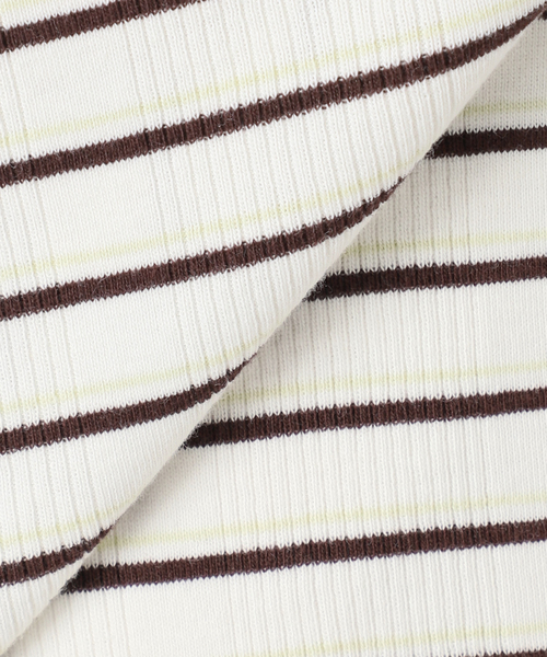 U by SPICK&SPAN(ユーバイスピックアンドスパン)の「ハリヌキリブマルチボーダーTシャツ(Tシャツ/カットソー・レディース・ブラウン/アイボリー・FREE)」の5枚目の写真