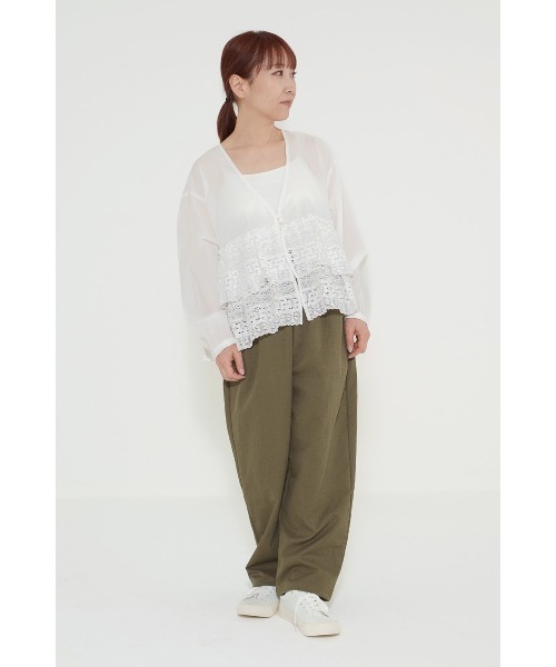 HEART MARKET(ハートマーケット)の「ゆったりラクのびタックワイドパンツ(その他パンツ・レディース・チャコール/カーキ/ピンク/ベージュ・MEDIUM/LARGE)」の5枚目の写真