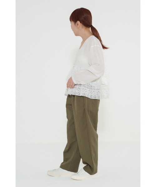 HEART MARKET(ハートマーケット)の「ゆったりラクのびタックワイドパンツ(その他パンツ・レディース・チャコール/カーキ/ピンク/ベージュ・MEDIUM/LARGE)」の6枚目の写真