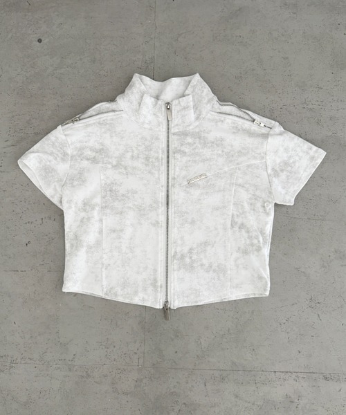 Bamm(バム)の「ハーフネックダブルジップコンパクトT(Tシャツ/カットソー・レディース・ホワイト/グレー/ブラック・FREE)」の12枚目の写真