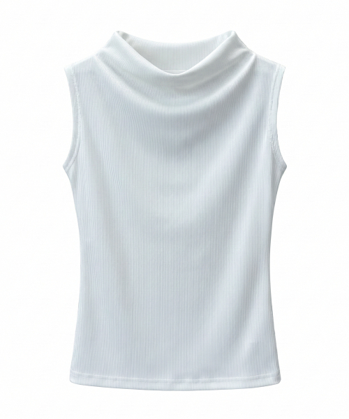 REORG（リオルグ）の「CE RIBBED SHIRRING SLEEVELESS ASH SKY BLUE（Tシャツ/カットソー・レディース・その他・SMALL/MEDIUM）」の5枚目の写真