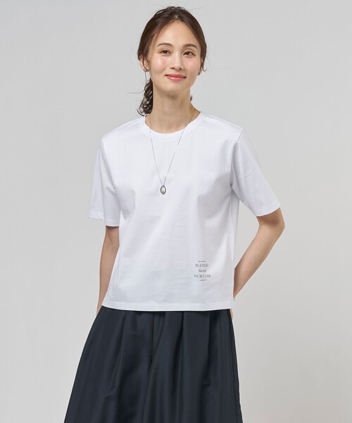 J.PRESS(ジェイプレス)の「ロゴ Tシャツ(Tシャツ/カットソー・レディース・ブラック系1/ホワイト系/ライトグリーン系/ライトグレー系・T13/T15)」の1枚目の写真