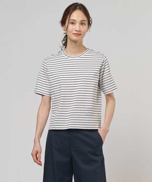 J.PRESS(ジェイプレス)の「ロゴ Tシャツ(Tシャツ/カットソー・レディース・ブラック系1/ホワイト系/ライトグリーン系/ライトグレー系・T13/T15)」の2枚目の写真