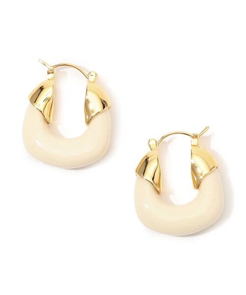 lizzie fortunato jewels(リジーフォルトゥナート)の「Lizzie Fortunato MINI ORGANIC HOOPS ピアス(ピアス(両耳用)・レディース・ホワイト系その他・FREE)」の1枚目の写真