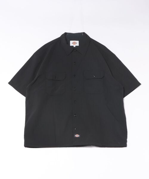 Dickies(ディッキーズ)の「【DICKIES/ディッキーズ】【ベタつかない清涼素材】ディッキーズ ナイロンワークシャツ 綿のような肌触り 軽量・速乾 夏の羽織り 1574ベース(シャツ/ブラウス・メンズ・ブラック/ダークベージュ・MEDIUM/LARGE/X-LARGE)」の1枚目の写真