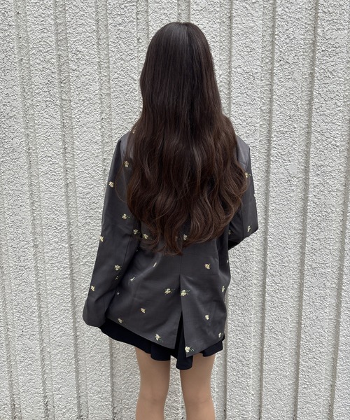 merrylatte（メリーラテ）の「FLOWER JACKET【IROHANI】（テーラードジャケット・レディース・ネイビー/グレー・FREE）」の10枚目の写真
