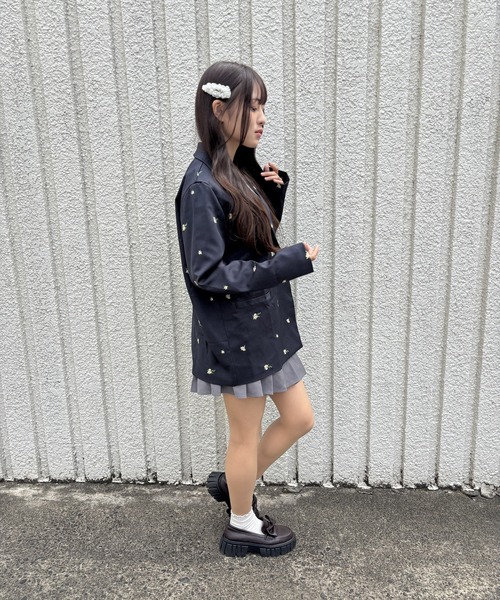 merrylatte（メリーラテ）の「FLOWER JACKET【IROHANI】（テーラードジャケット・レディース・ネイビー/グレー・FREE）」の17枚目の写真
