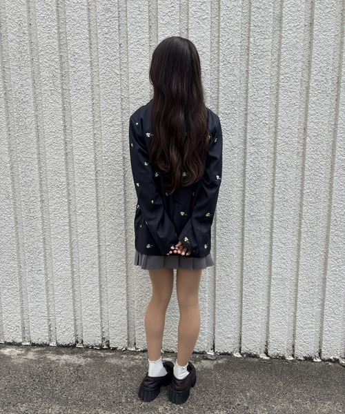 merrylatte（メリーラテ）の「FLOWER JACKET【IROHANI】（テーラードジャケット・レディース・ネイビー/グレー・FREE）」の18枚目の写真